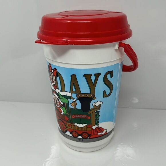 2005 Walt Disney World Happy Holidays Train Popcorn Bucket, Mickey Minnie Mouse - Picture 2 of 5